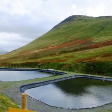 Treatment ponds at Force Crag mine, near Keswick, Cumbria