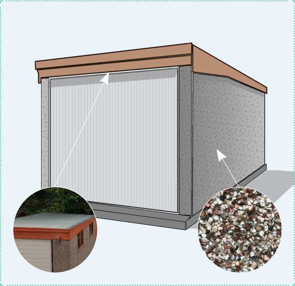 Option A: concrete sectional garage