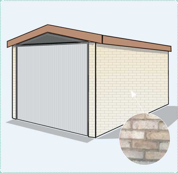 Option C: brick garage with pitched roof