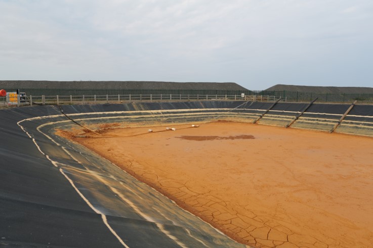 Sludge drying bed at the Lynemouth Mine Water Treatment Scheme